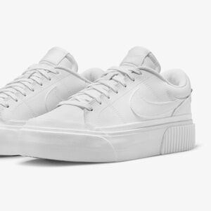 Nike Court Legacy Lift, White leather, Women's Size 7